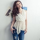 D.P-Shop - Tie-Back Sleeveless Lace Top