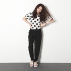 HARU - Drawstring-Waist Chiffon Pants