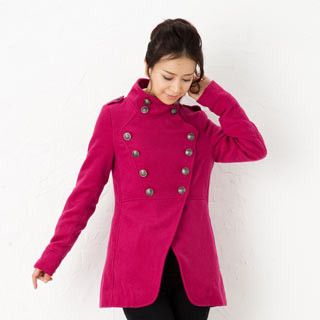 Faux Double-Breasted Funnel Jacket Faux Double-Breasted Funnel Jacket