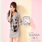 YUMI - Cat Print Knit Dress