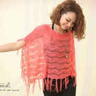 CatWorld - Fringed Open-Knit Poncho