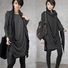 HALUMAYBE - Round-Neck Shirred Dress