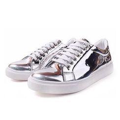 Ohkkage - Glossy Lace-Up Sneakers Ohkkage - Glossy Lace-Up Sneakers