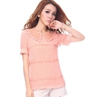 O.SA - Beaded-Collar Lace-Trim Top