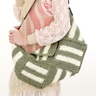 59 Seconds - Striped Straw Hobo Bag