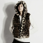 Rememberclick - Faux-Fur Leopard-Print Vest
