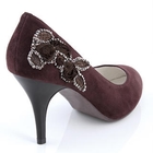 Moonbasa - Rhinestone Appliqué Suede Pumps