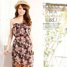 YUMI - Convertible Floral Strapless Chiffon Dress