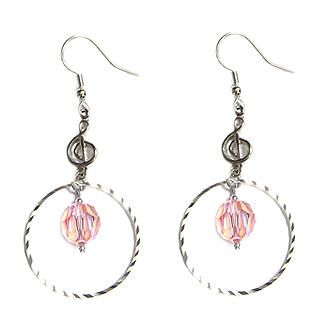 'Melody' - Pink Lovers Earring with Swarovski Crystals