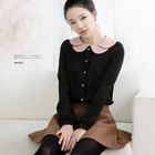 lovemark - Layered Peter-Pan Collar Chiffon Blouse