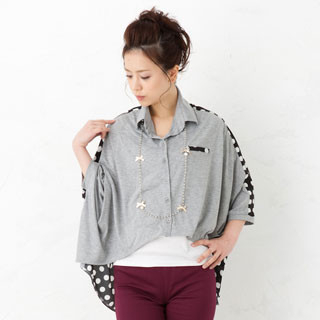 Dolman-Sleeve Dip-Back Blouse