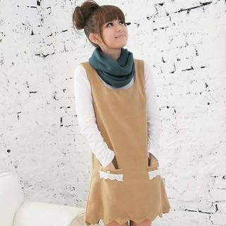 Scalloped-Hem Sleeveless Tunic