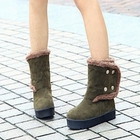 Smoothie - Fleece-Trim Buttoned Platform Boots