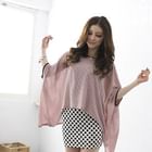 D.P-Shop - Contrast-Trim Chiffon Cape Top