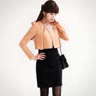 Orange Style - Inset Capelet Long Sleeve Dress