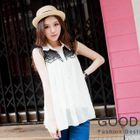 Goodies - Lace Panel Chiffon Blouse