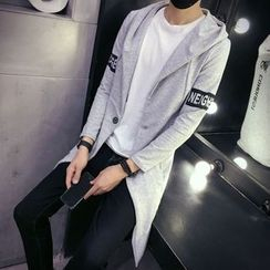 Sheck - Lettering Hooded Long Top Sheck - Lettering Hooded Long Top