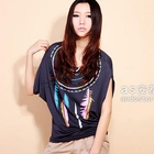 Ando Store - Batwing-Sleeve Printed T-Shirt