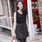 LORIKEET - Sleeveless Mock Two-Piece Chiffon Dress
