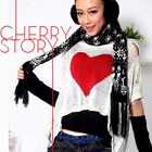 Cherry Story - Nordic Print Fringed Scarf