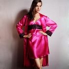 Moonbasa - Lace-Trim Satin Robe