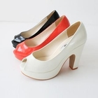HAPPY CAT - Patent Peep-Toe Pumps