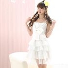 59 Seconds - Bow-Accent Tie-Back Layered Dress