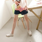 Tokyo Fashion - Lace-Hem Denim Shorts