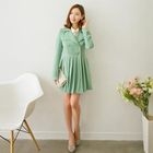 SUVINSHOP - Double-Breasted A-Line Trench Coat