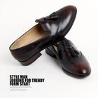 Groove9 - Genuine-Leather Tassel-Accent Loafers