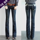 Blue Is - Embroidered Washed Boot-Cut Jeans (2 Designs)