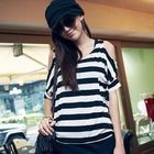 PUFFY - Set: Cutaway-Shoulder Striped Top + Tank Top