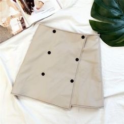 Honeydew - A-Line Faux Leather Skirt Honeydew - A-Line Faux Leather Skirt
