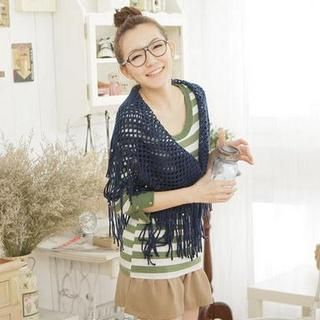 3/4-Sleeve Striped Top