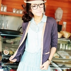 Ando Store - Contrast Trim Shirred Cardigan