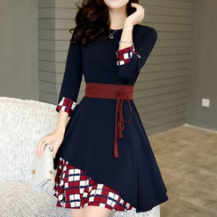 Ashlee - 七分袖不對稱連衣裙 Ashlee - 七分袖不對稱連衣裙