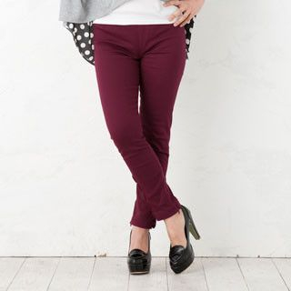 Bow-Accent Skinny Pants