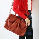 STYLEKELLY - Bow Detail Faux-Leather Satchel