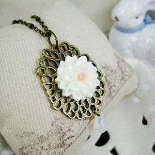Copper Lace Flower Necklace