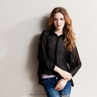 SPICY HOLIC - Lace-Back Chiffon Blouse