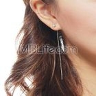MBLife.com - 18K/750 White Gold Star Diamond Chain Single Earring MBLife.com - 18K/750 White Gold Star Diamond Chain Single Earring