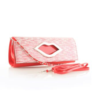 Mouth-Detail Clutch with Chain Strap 