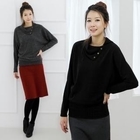 Celli Girl - Buttoned Turtleneck Knit Tunic