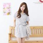 Soneed - Drawstring-Waist Hooded Dress