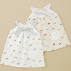 coeur a coeur - Bow Print Tie-Neck Lace Trim Dress