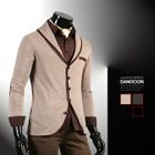 DANGOON - Contrast-Trim Shawl-Collar Cardigan