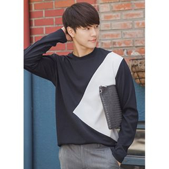 JOGUNSHOP - Round-Neck Color-Block T-Shirt JOGUNSHOP - Round-Neck Color-Block T-Shirt