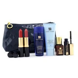 Travel Set: Gentle Eye MU Remover + Foaming Cleanser + Advanced Night Repair + 2x Lipstick + Mascara + Bag Travel Set: Gentle Eye MU Remover + Foaming Cleanser + Advanced Night Repair + 2x Lipstick + Mascara + Bag