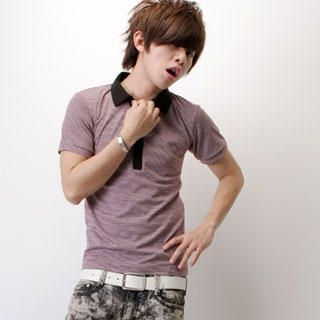 Striped Short Sleeve Polo Shirt Striped Short Sleeve Polo Shirt