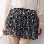 D.P-Shop - Floral Pleated Chiffon Skirt with Belt